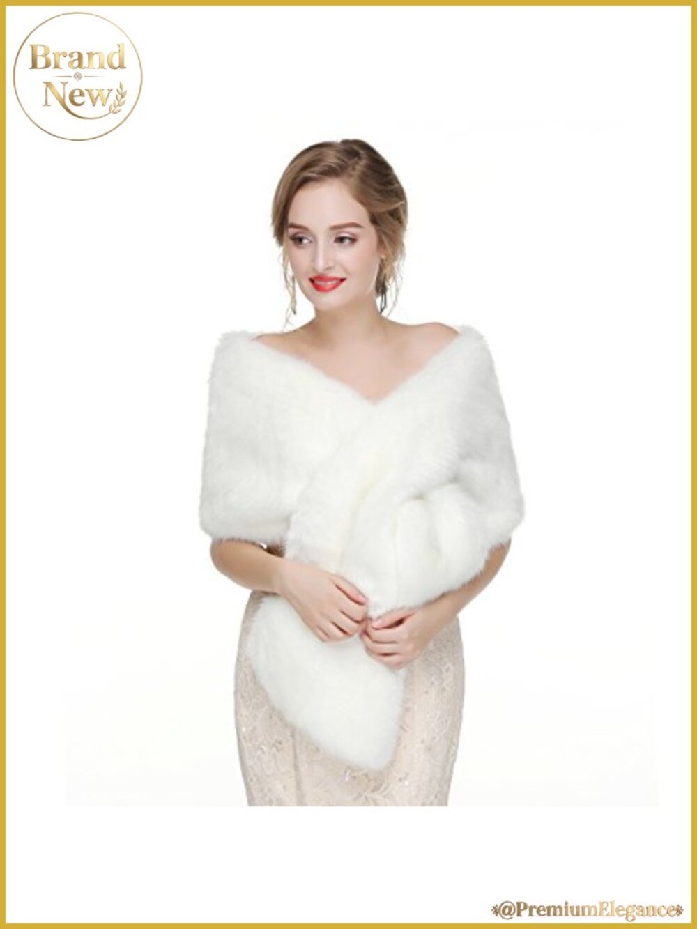 Faux Fur Shawl Wrap Cape for Bridal Wedding Party Cover Up